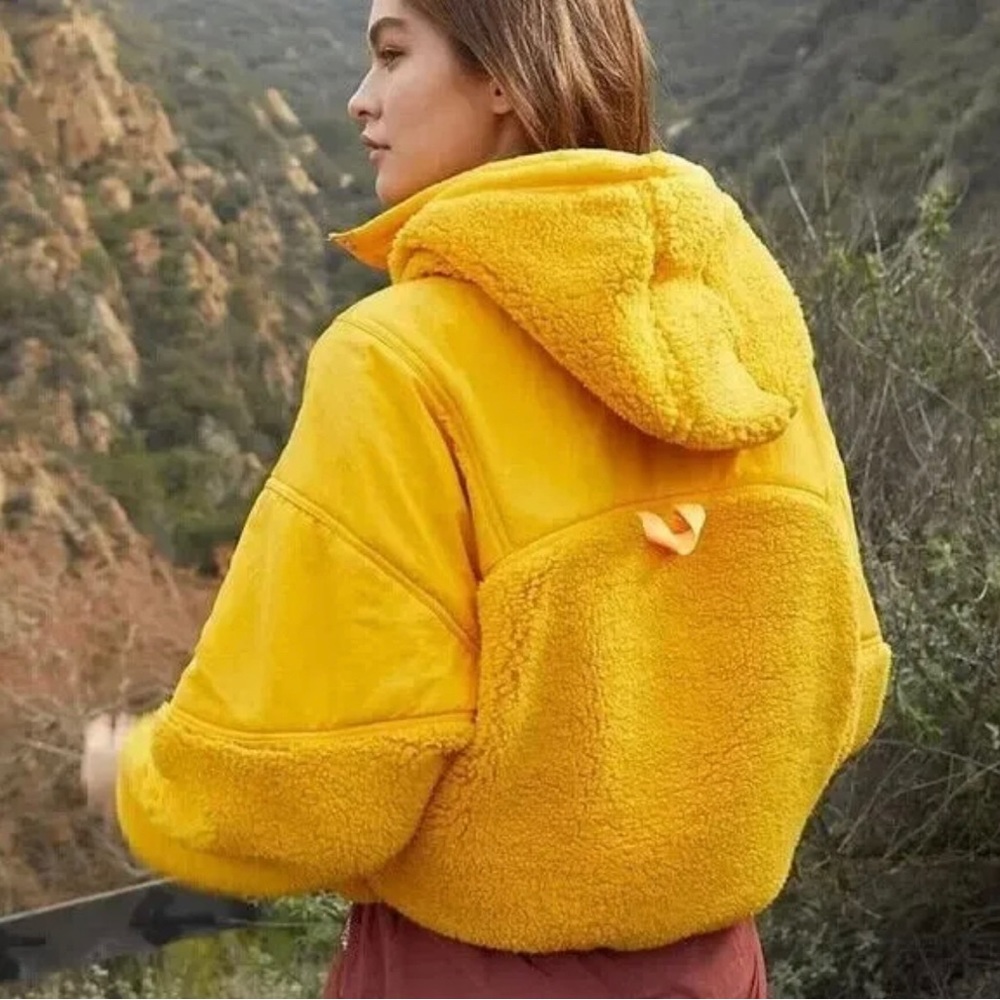 Free People Adventure Awaits Fleece Jacket Small Orangeade NWT - Picture 1 of 10